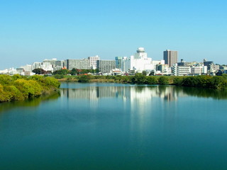 橋の上から見た江戸川風景