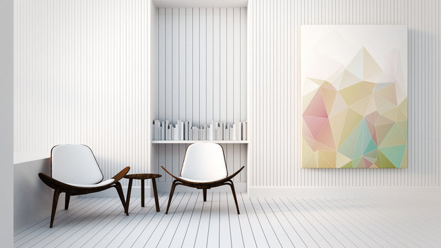 
Modern & Loft The Painting in Living room / 3D render image