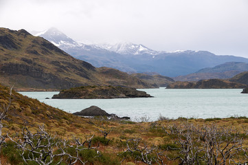 krajobraz w okolicy Refugio Pudeto w chilijskim Parku Narodowym Torres del Paine