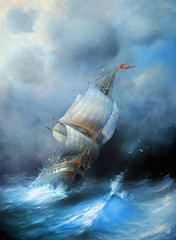 Sailboat painting - 99821548