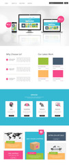 Fototapeta na wymiar Colorful Business One page website design template. Vector Design. 
