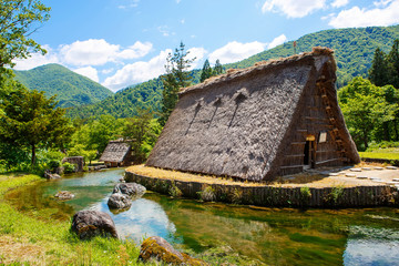 Historic Japanese village Shirakawa-go in summer