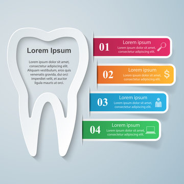 Tooth Infographics. Abstract 3D digital illustration Infographic.