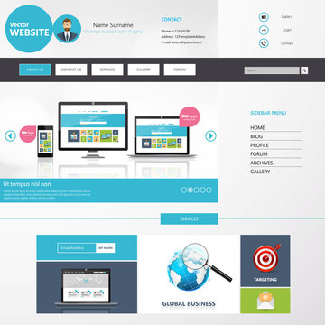 Business abstract website design template. Vector Design.
