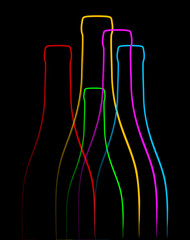 Bottles poster for bars, pubs and restaurants. Creative decoration for wine, flyers, brochures, t-shirts - 99822715