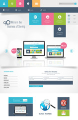 Business One page website design template. Vector Design. 
