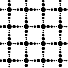 Unusual black and white polka dot checked seamless pattern