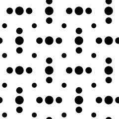 Unusual black and white polka dot lines seamless pattern