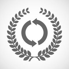 Isolated laurel wreath icon with a round recycle sign