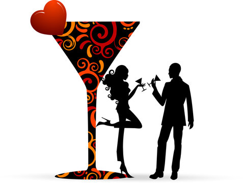 Valentine Cocktail Couple