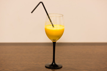 Glass of fresh squeezed orange juice