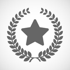 Isolated laurel wreath icon with a star