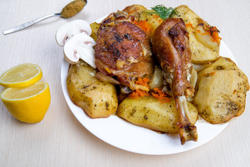 meat with mushrooms and vegetables