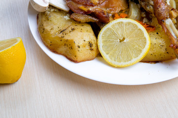 meat with mushrooms and vegetables
