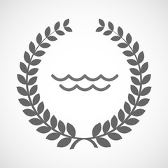 Isolated laurel wreath icon with a water sign