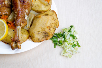 meat with mushrooms and vegetables