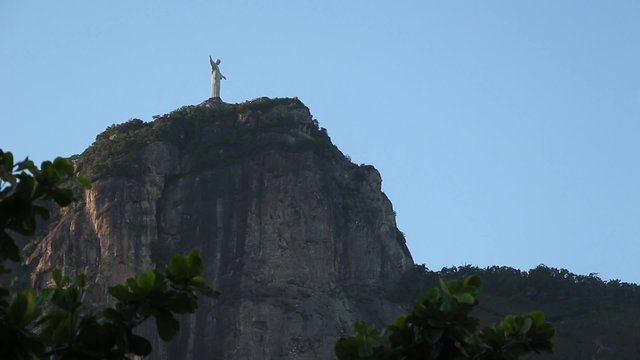 Corcovado and Christ The Redeemer, Rio de Janeiro - 1080p. Christ the Redeemer / Cristo Redentor shot from the streets of Rio de Janeiro, Brazil - Full HD