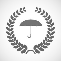 Isolated laurel wreath icon with an umbrella