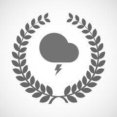 Isolated laurel wreath icon with a stormy cloud