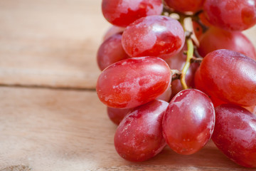 Grapes on a wooden table