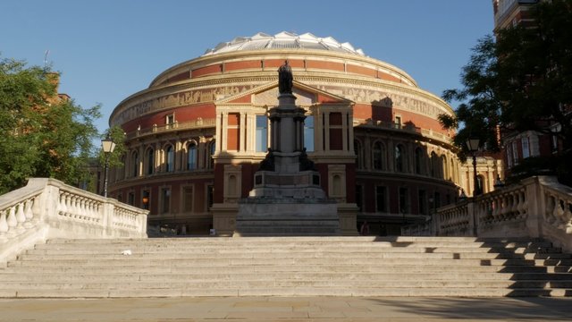Static shot of Royal Albert Hall in London. Shot in 4K on a sunny morning 