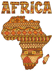 Africa Map Pattern / Africa abstract map over white background.