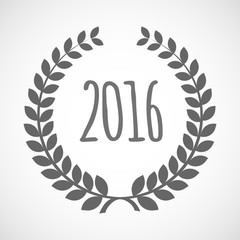 Isolated laurel wreath icon with a 2016 sign