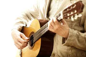 Man playing classical guitar