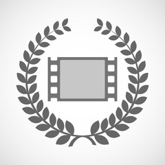 Isolated laurel wreath icon with a film photogram