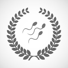 Isolated laurel wreath icon with sperm cells