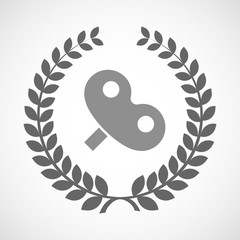 Isolated laurel wreath icon with a toy crank