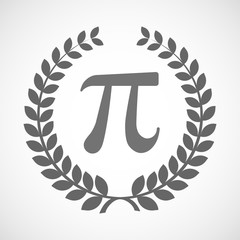 Isolated laurel wreath icon with the number pi symbol
