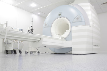 MRI machine is ready to research in a hospital - obrazy, fototapety, plakaty