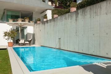 Fototapeta na wymiar House, beautifull terrace with pool
