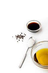 Seasoning mix on the white background vertical