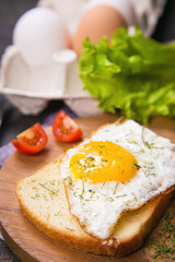 fried egg in studio