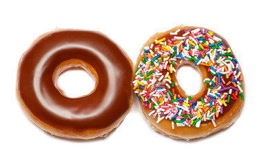 Chocolate and colorful doughnuts