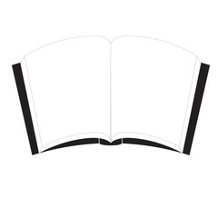 vector illustration of open book with blank, white pages