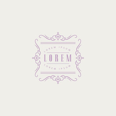 Square Monogram Design Template. Vector Illustration