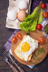 fried egg in studio