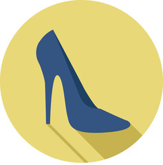 female shoes heeled, web flat design icon. vector.