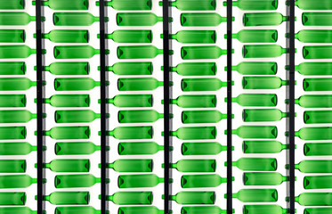 Fototapeta premium Translucent green bottles pattern