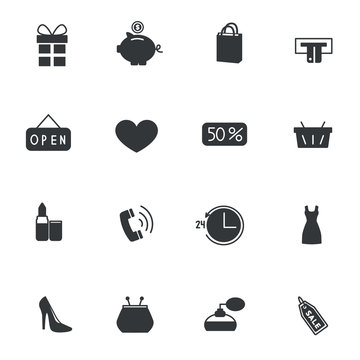 Set of shopping icons. Vector illustration