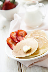 Pancakes with strawberry