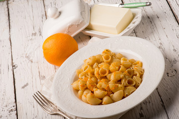 pasta with butter and grated orange peel