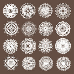 Round Lace Collection Vector Illustration - obrazy, fototapety, plakaty
