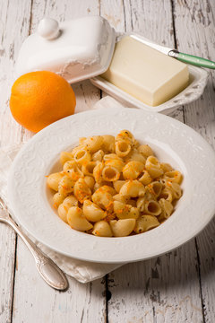 pasta with butter and grated orange peel