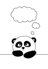 Cute cartoon panda isolated on white