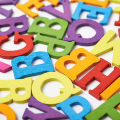 Surface covered with colorful letters