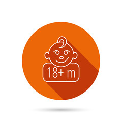 Baby face icon. Newborn child sign.
